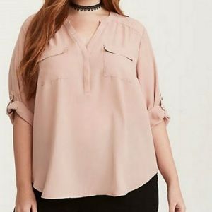 Torrid Harper Georgette Pullover Blouse SZ 2